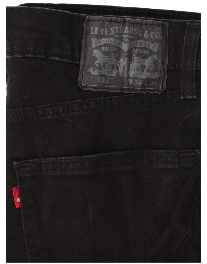 LEVI'S Jeans da uomo 512 slim affusolati W34 L32 cotone nero