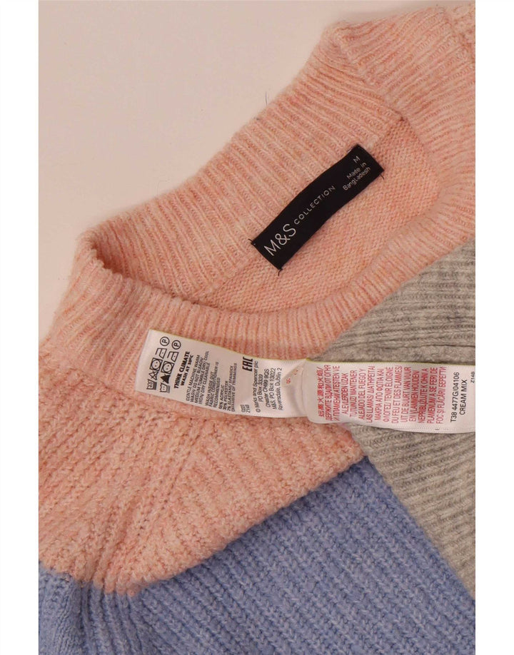 Maglione maglione a collo alto da donna Marks & Spencer UK 14 medio multicolore
