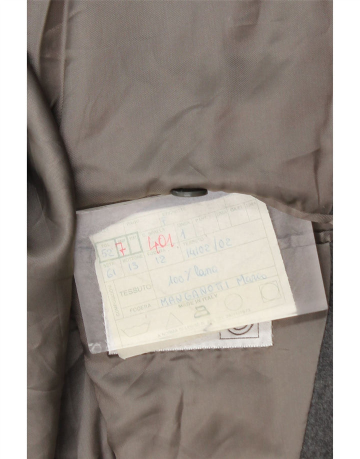 Giacca blazer doppiopetto vintage da uomo IT 52 XL in lana grigia