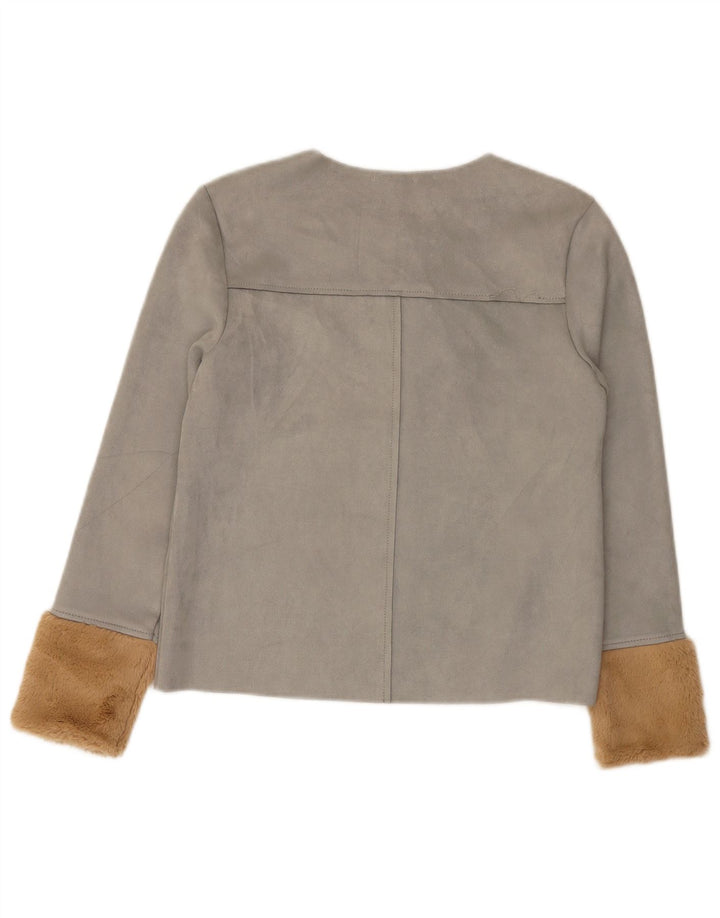 Top in camicetta da donna Zara UK 10 Small grigio color block