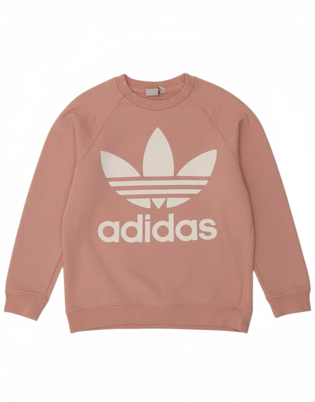 ADIDAS Womens Oversized Graphic Sweatshirt Jumper UK 8 Small  Pink Cotton