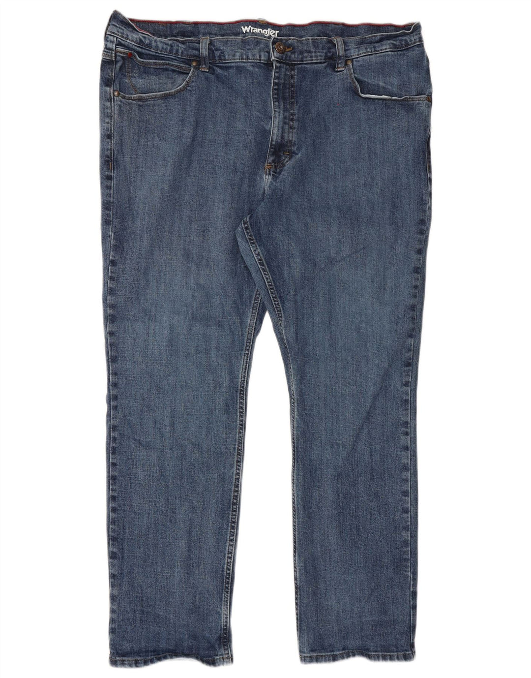 Jeans dritti da uomo Wrangler vestibilità regolare W42 L30 cotone blu