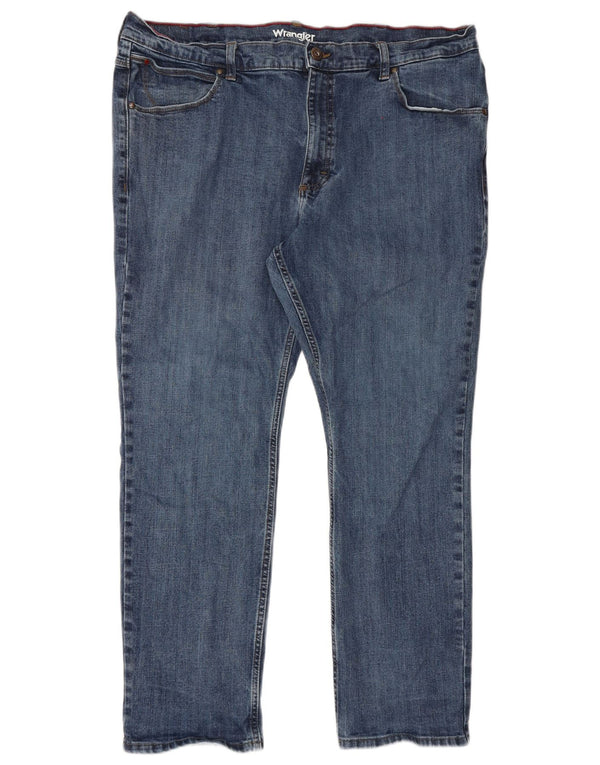 Jeans dritti da uomo Wrangler vestibilità regolare W42 L30 cotone blu