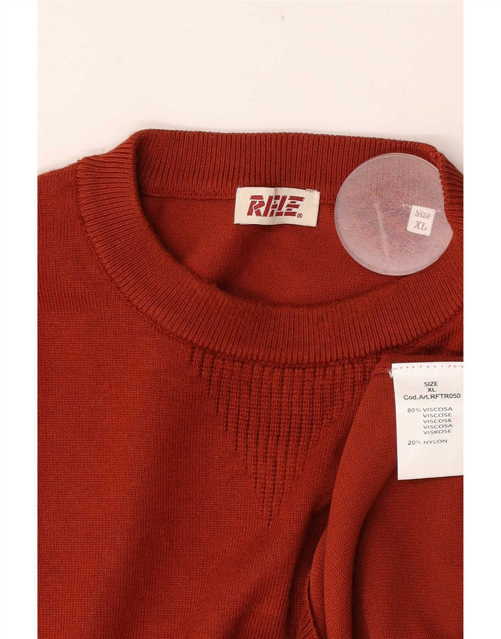 Maglione da uomo girocollo Rifle XL in viscosa arancione