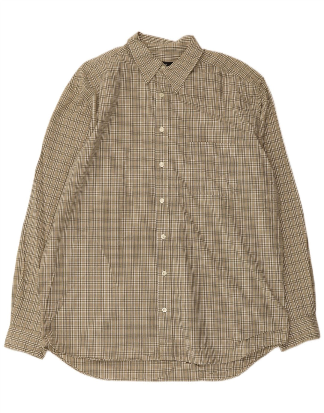 EDDIE BAUER Camicia alta da uomo in cotone a quadri kaki grande