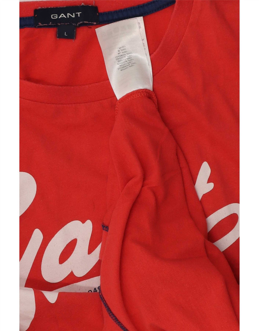 Gant T-shirt grafica da uomo Top grande in cotone rosso