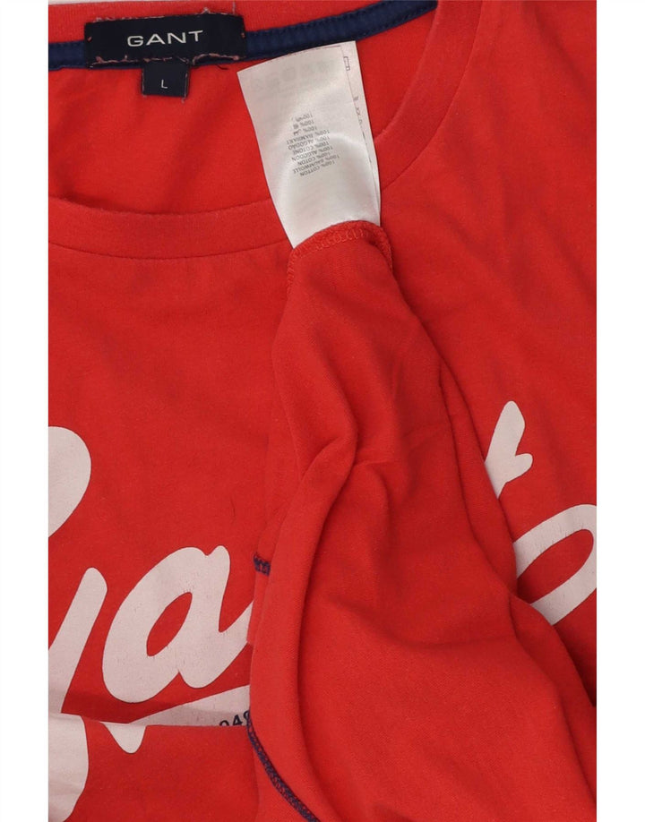 Gant T-shirt grafica da uomo Top grande in cotone rosso
