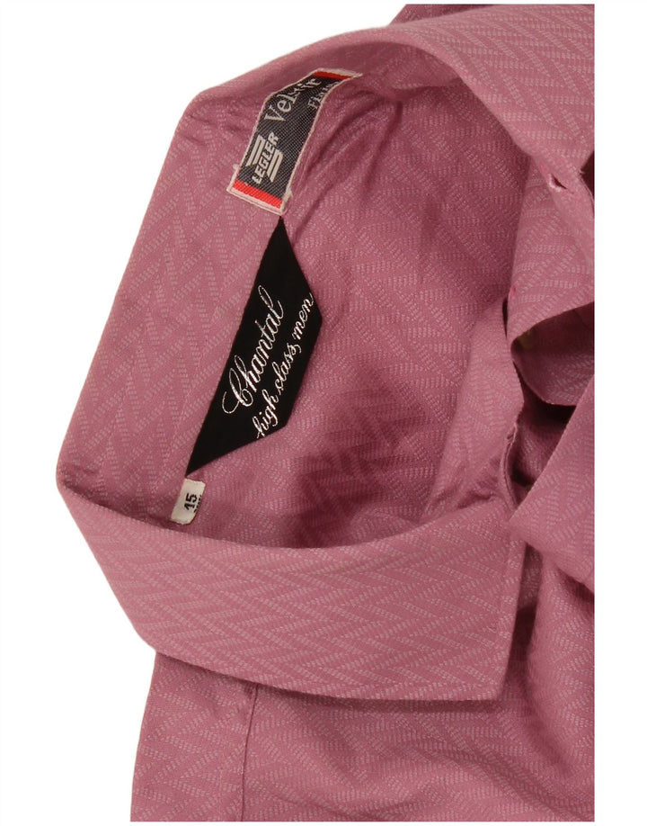 Camicia slim da uomo vintage taglia 38 15 rosa medio geometrico