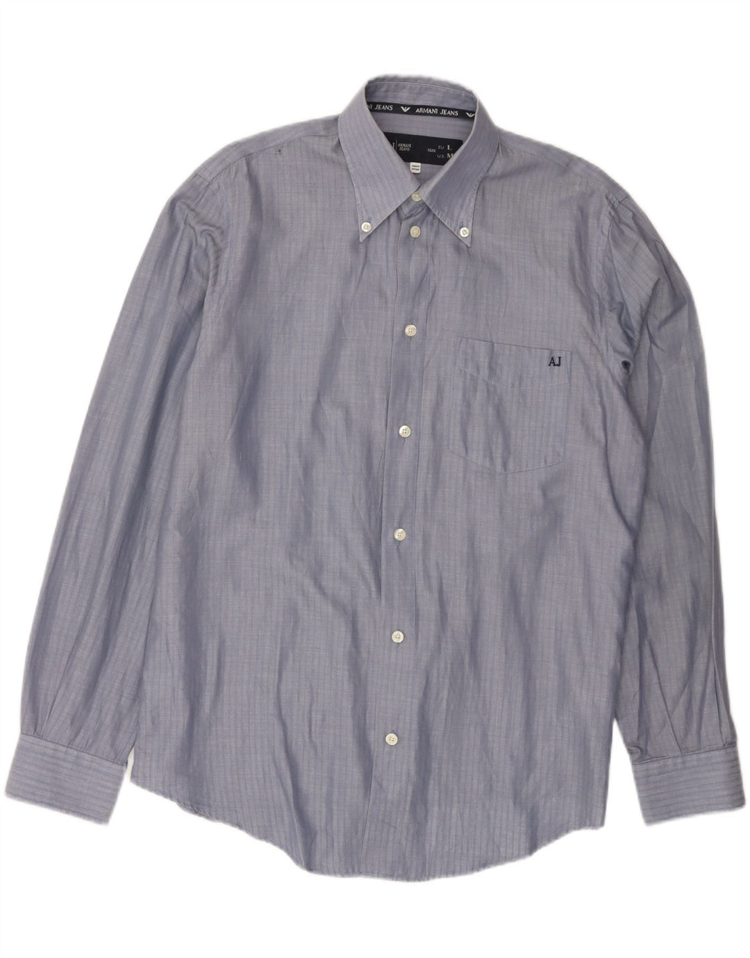 Armani Jeans Camicia Uomo Cotone Righe Grandi Blu