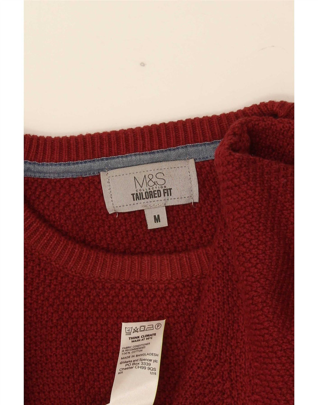Maglione maglione girocollo da uomo Marks & Spencer su misura Borgogna medio