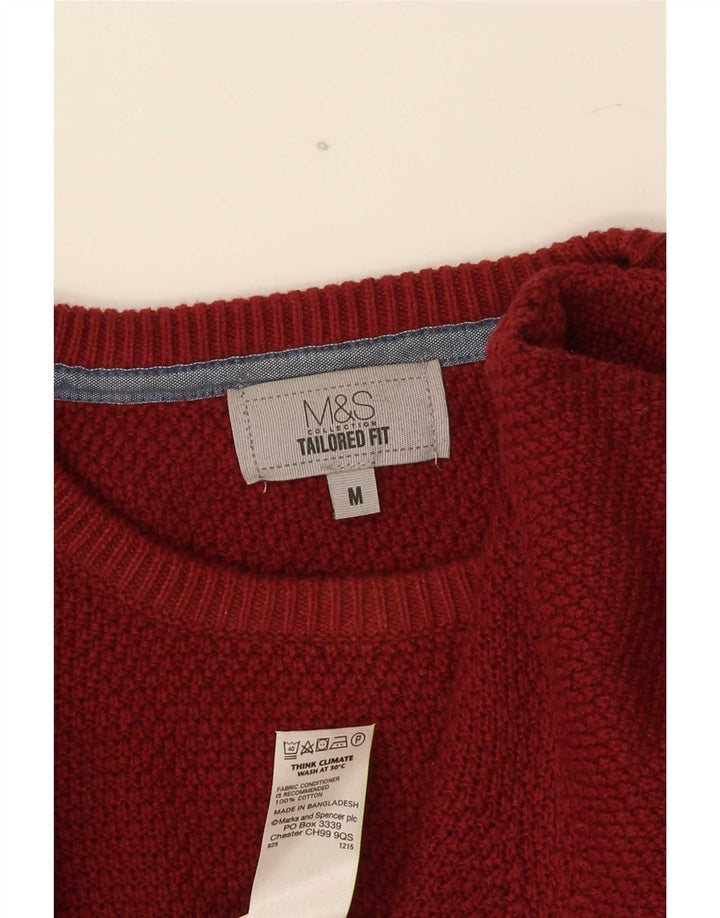 Maglione maglione girocollo da uomo Marks & Spencer su misura Borgogna medio