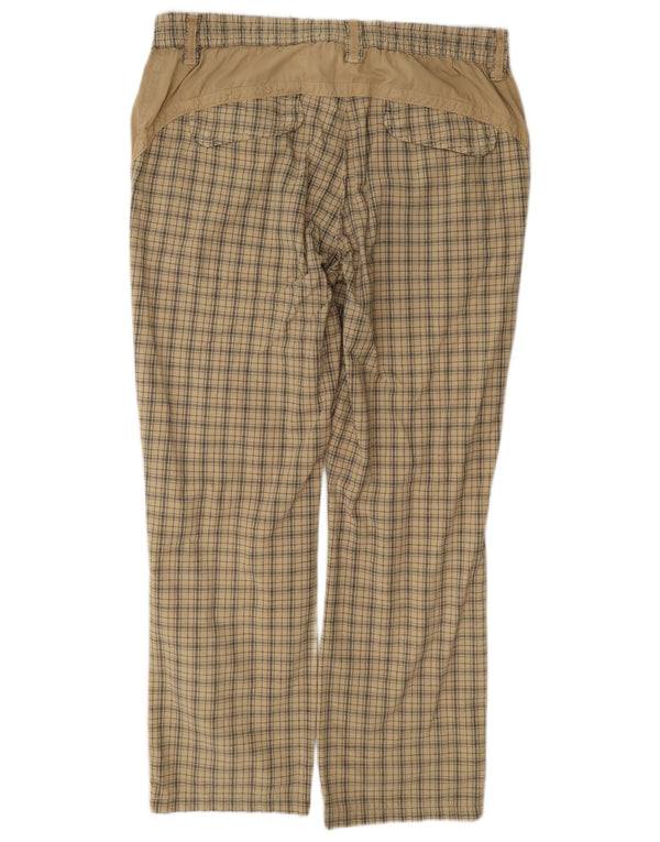 Pantaloni casual dritti da donna Think Pink XL W36 L28 Cotone a quadri beige