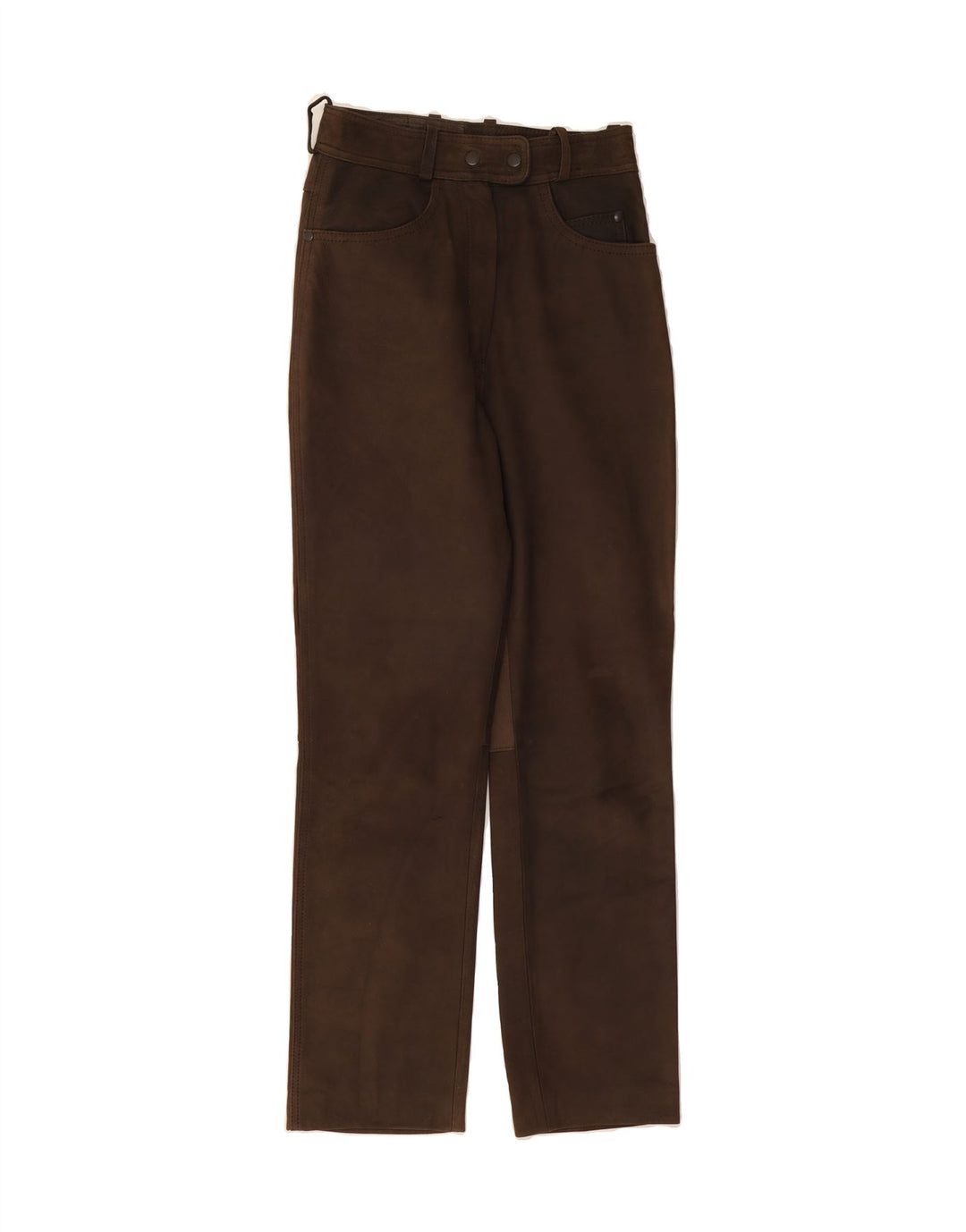 CROMWELL Womens Straight Trousers EU 36 Small W26 L29 Brown Leather Vintage Cromwell and Second-Hand Cromwell from Messina Hembry 