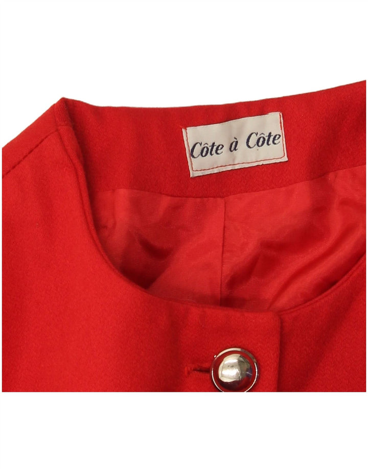Giacca blazer a 6 bottoni lunga da donna Cote A Cote UK 10 piccola rossa