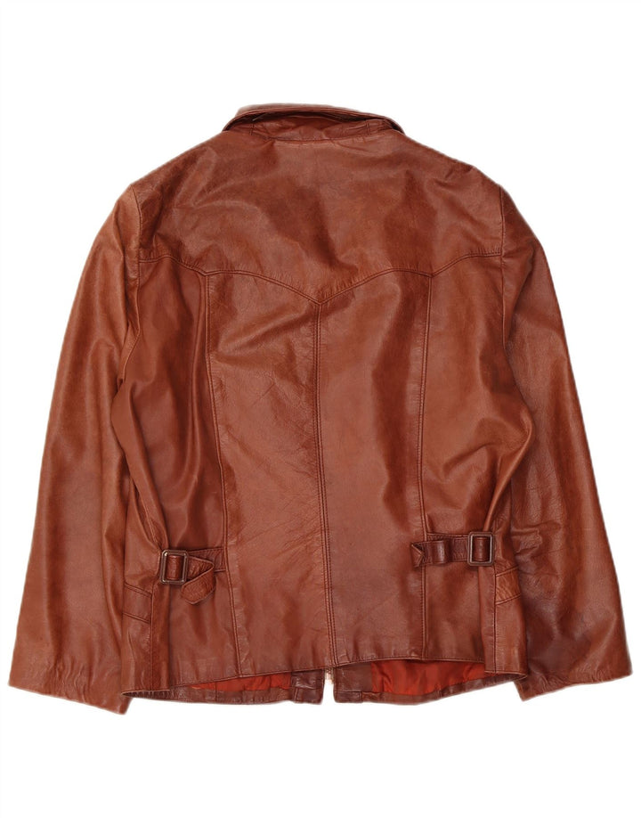 Giacca in pelle da donna Wilson IT 44 in pelle marrone medio