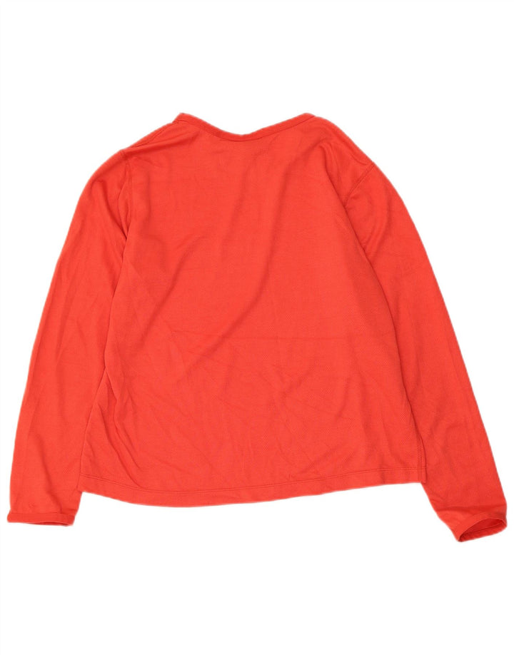 Top corto da donna NIKE manica lunga US 8/10 poliestere rosso medio