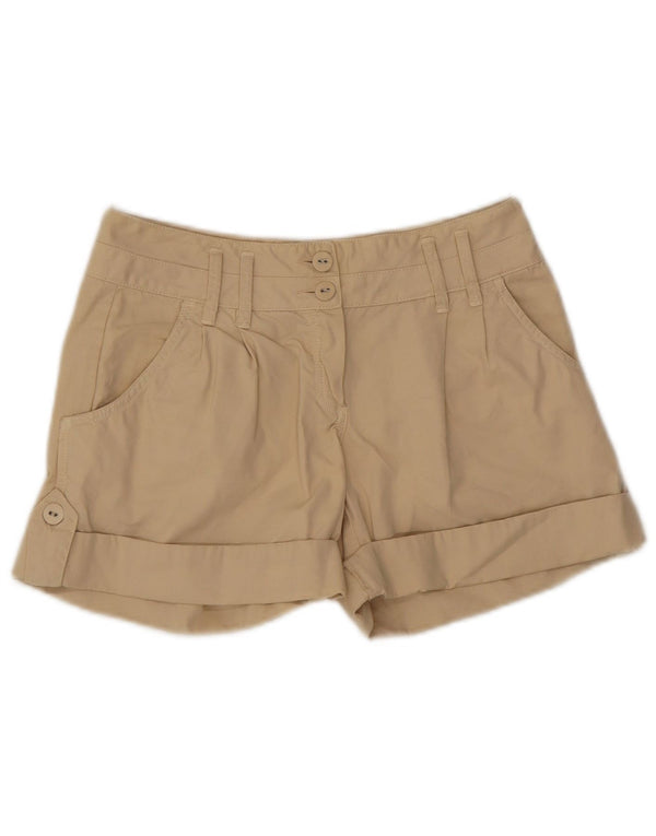 Massimo Dutti Womens Casual Shorts EU 36 Small W27 Beige Cotton