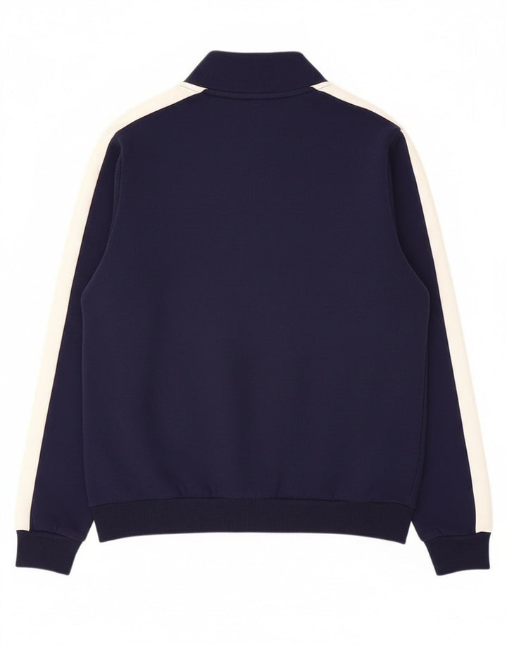 Felpa Fila da uomo con grafica con zip e collo, maglione piccolo blu navy color block