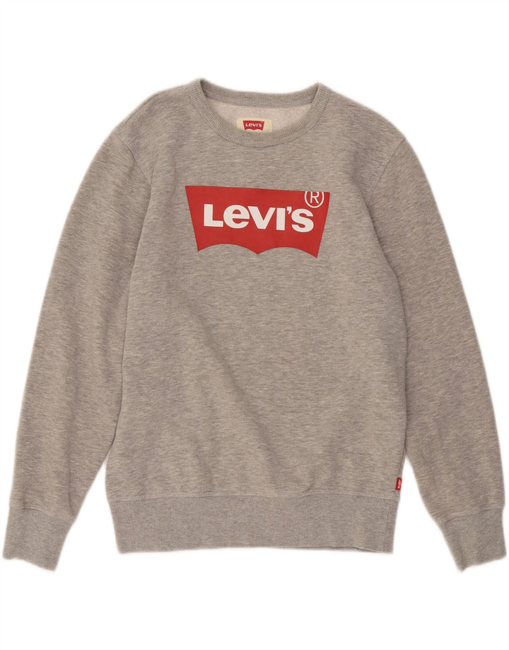 Felpa grafica per ragazzi LEVI'S 12-13 anni in cotone grigio