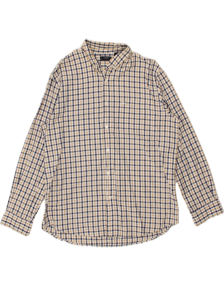 DOCKERS Mens Shirt XL Beige Check Cotton Vintage Dockers and Second-Hand Dockers from Messina Hembry 
