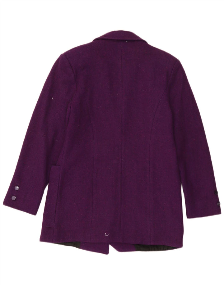 Giacca blazer vintage da donna a 3 bottoni UK 12 viola medio