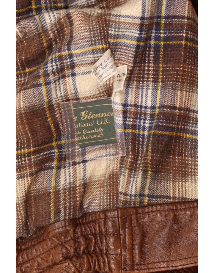 Giacca in pelle vintage da uomo UK 40 grande in pelle marrone