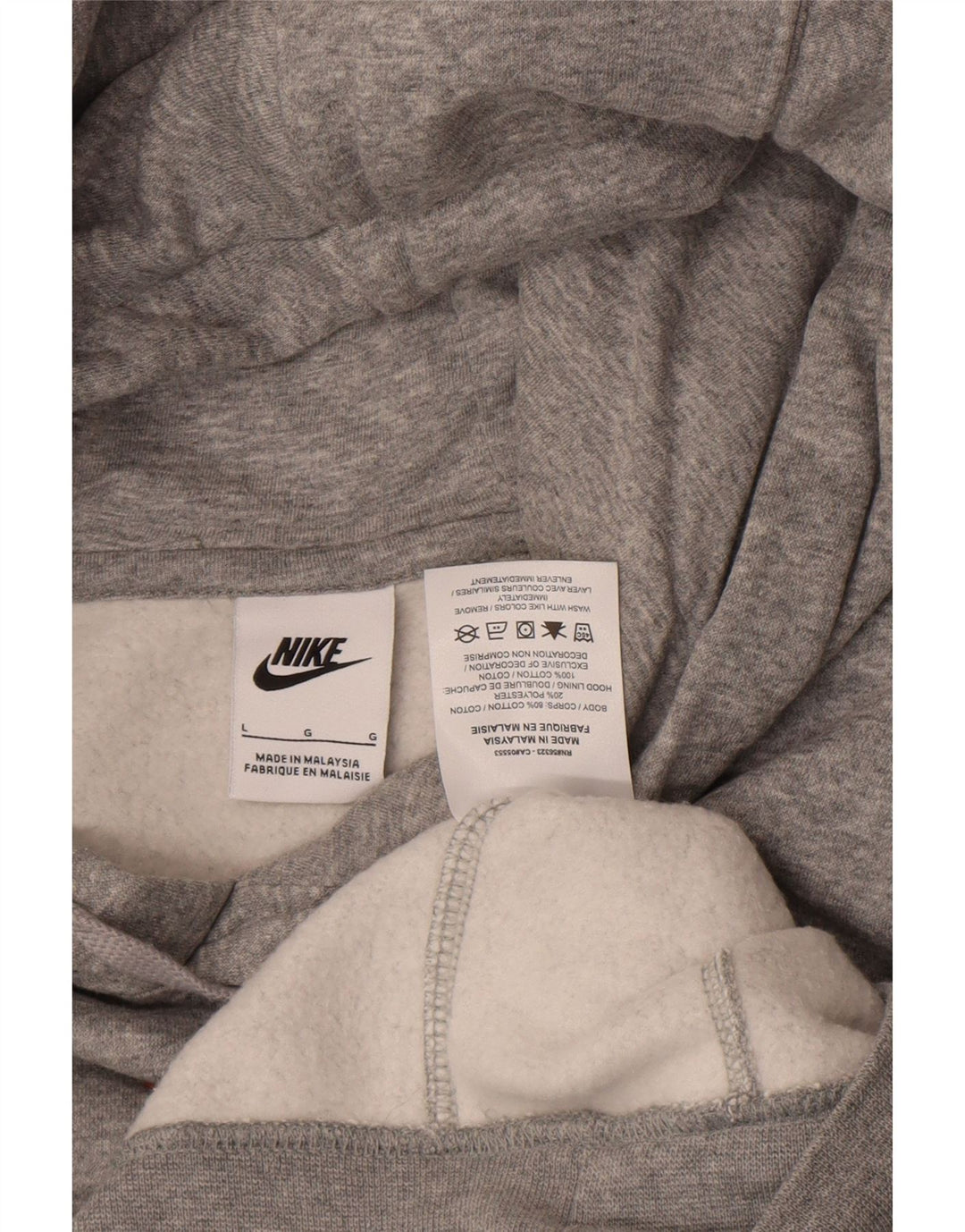 Felpa con cappuccio grafica da uomo Nike Large in cotone grigio