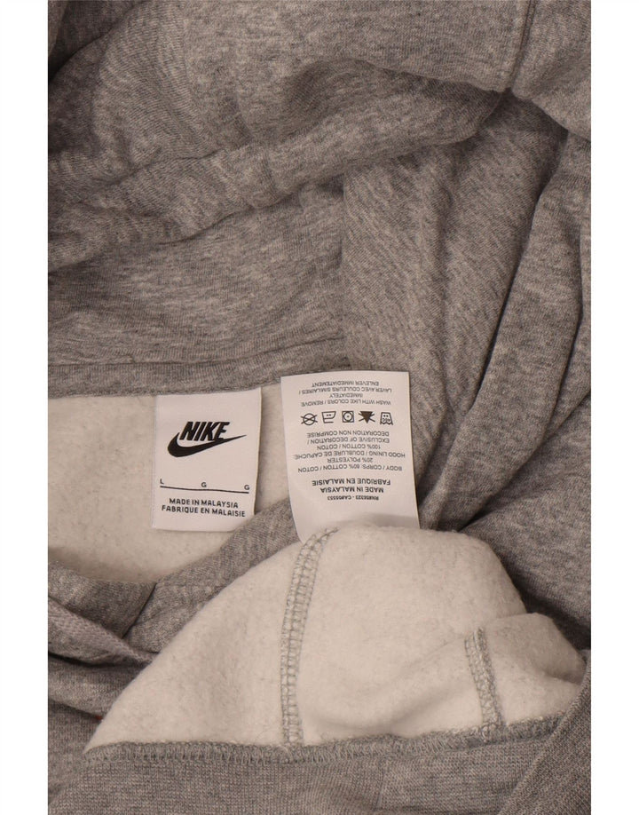 Felpa con cappuccio grafica da uomo Nike Large in cotone grigio