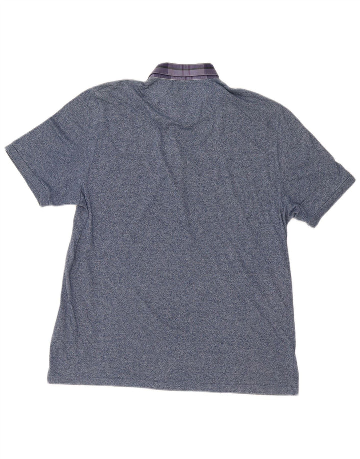 Polo da uomo Ted Baker taglia 6 2XL cotone screziato blu