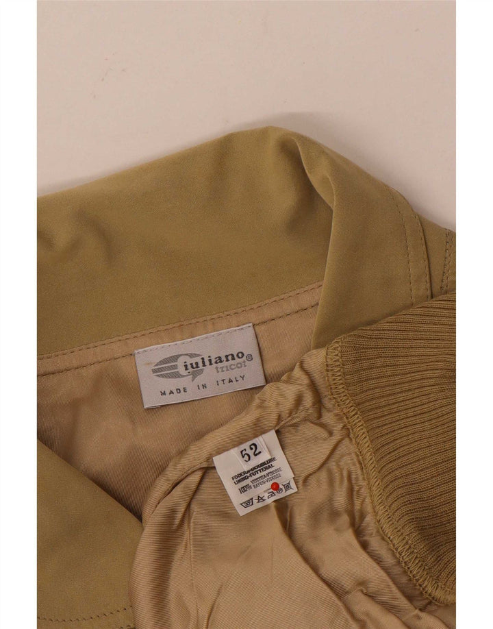 Giubbotto bomber vintage da uomo IT 52 XL Beige Colourblock