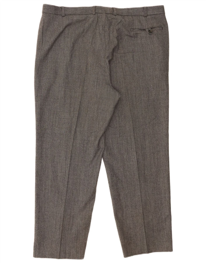 Pantaloni da abito dritti Marks & Spencer da uomo St. Michael W40 L29 in lana grigia