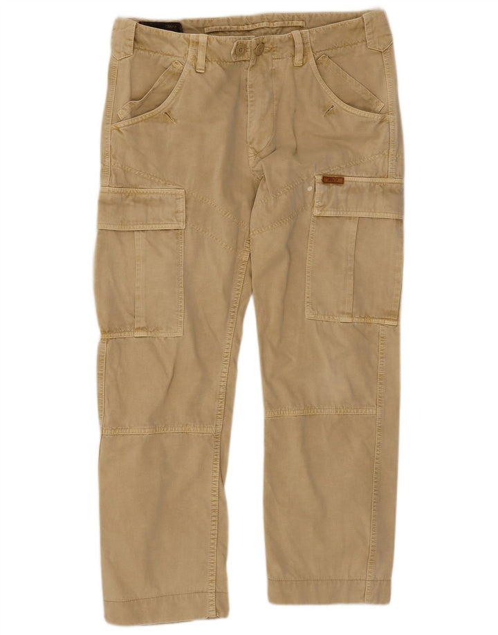 Pantaloni cargo dritti da uomo Marlboro Classics W33 L28 in cotone beige