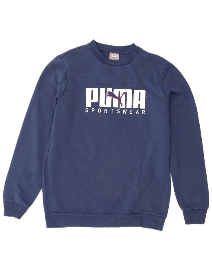 Felpa grafica da uomo Puma, piccola, in cotone blu navy