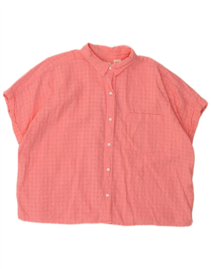 Camicia oversize a maniche corte da donna Levi's UK 16 Large Pink Check