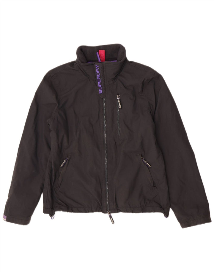 Giacca a vento da donna Superdry The Windhiker Graphic Windbreaker UK 14 Large Nera