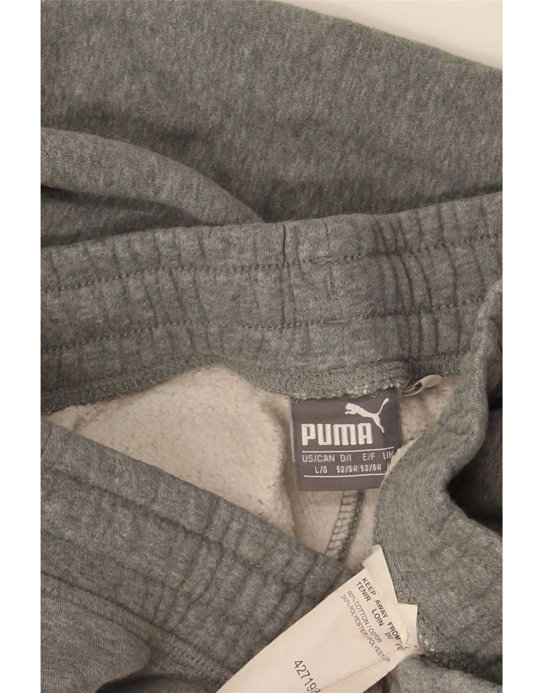 Pantaloni da tuta da uomo Puma Large in cotone grigio