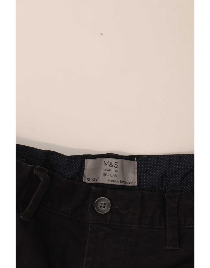 Pantaloni chino dritti vestibilità regolare da uomo Marks & Spencer W32 L29 neri