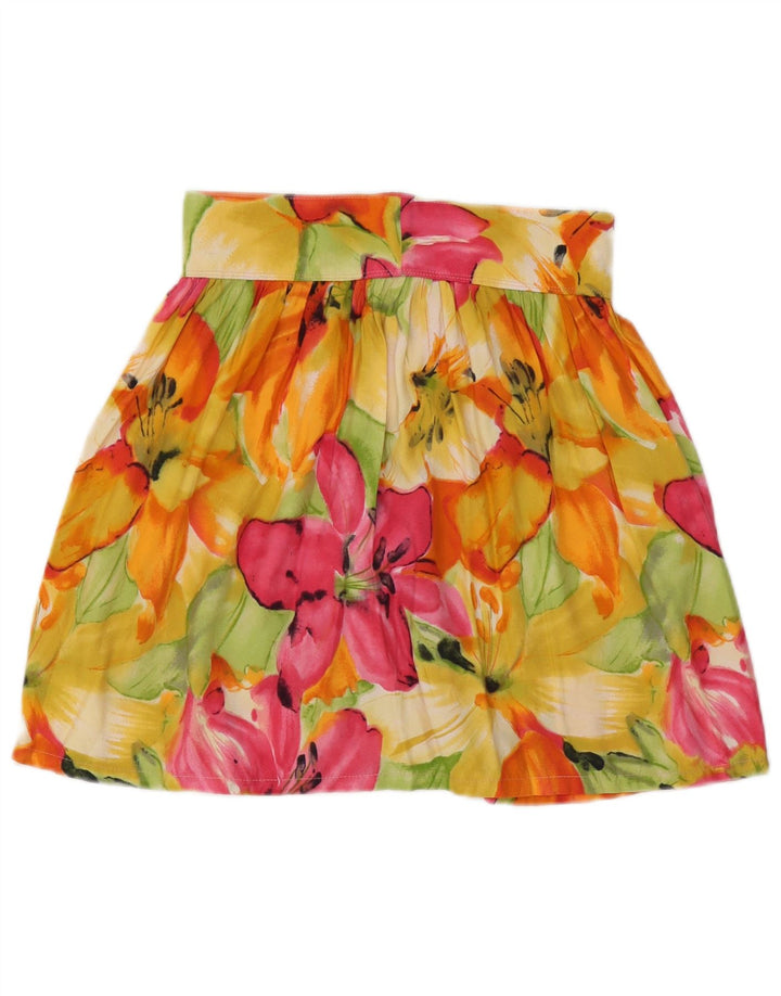 Gonna mini avvolgente da donna vintage media W28 floreale multicolore