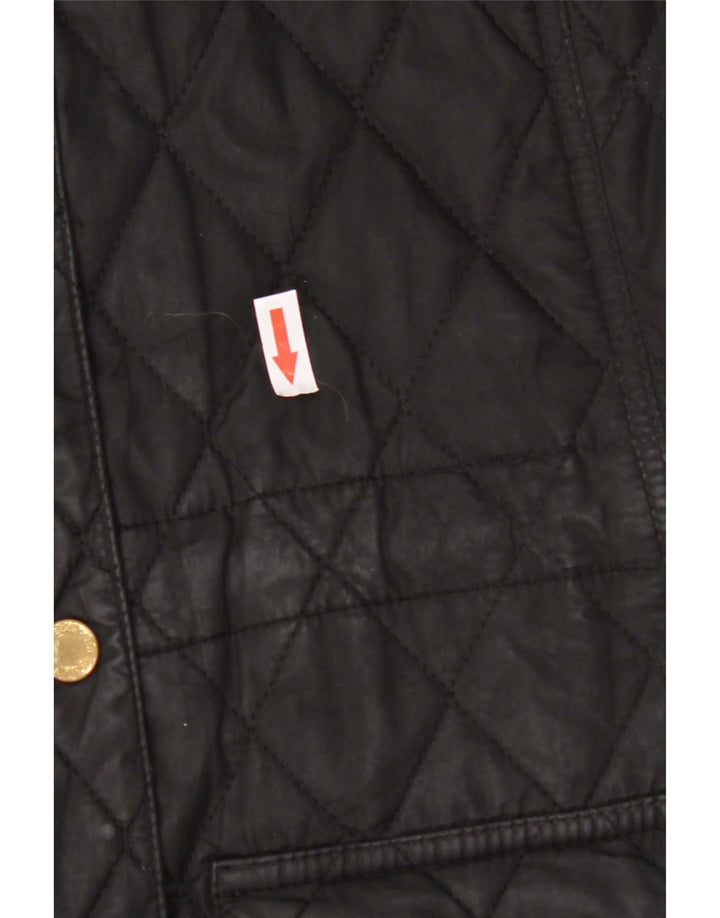 Giacca Parka trapuntata con cappuccio da donna Barbour UK 12 media nera