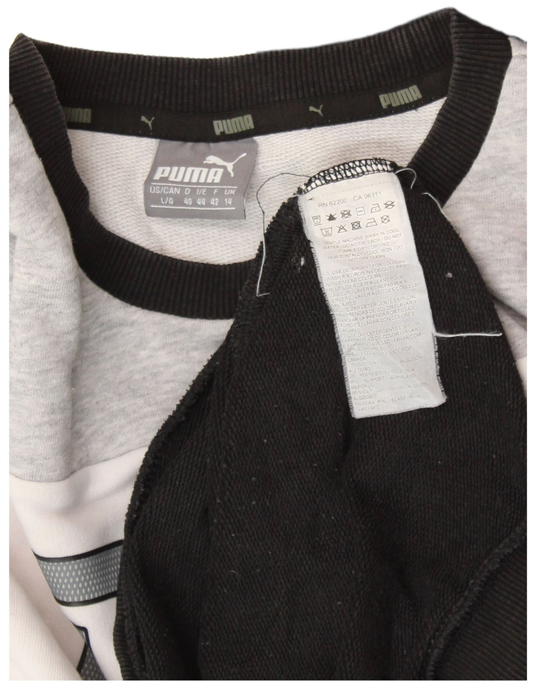 Felpa con grafica PUMA da donna UK 14 Large Black Colourblock