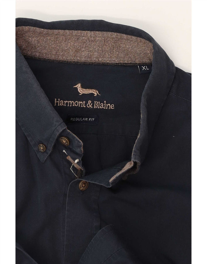 Camicia da uomo Regular Fit Harmont & Blaine XL Blu Navy