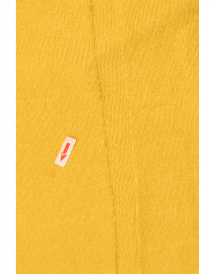 Jigsaw Top da donna a maniche lunghe UK 10 Small Giallo Poliammide