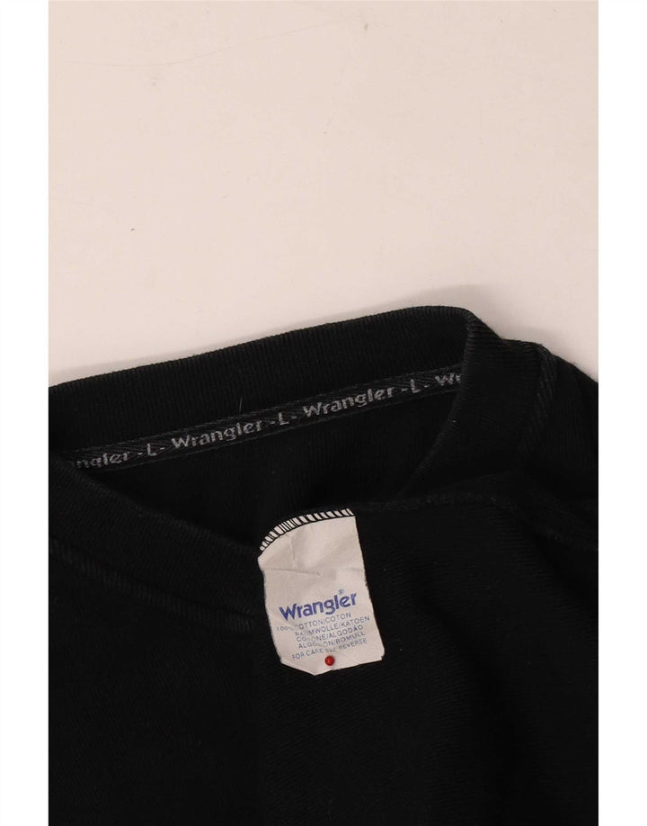 Top Wrangler da uomo a manica lunga grande in cotone nero