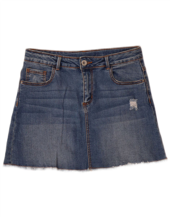 Gonna in denim invecchiato per ragazze Zara 11-12 anni Blu