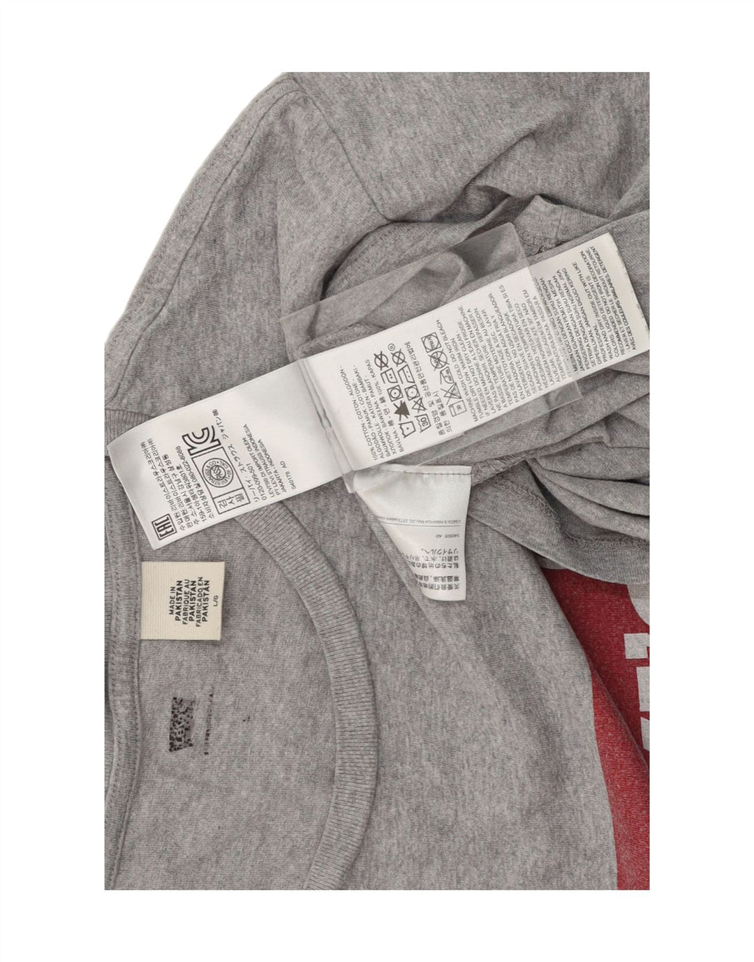 LEVI'S Mens Graphic T-Shirt Top Large Grey Cotton Vintage Levi's and Second-Hand Levi's from Messina Hembry 