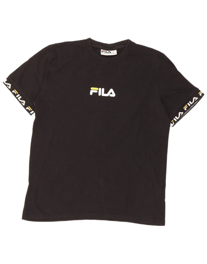 T-shirt grafica da uomo Fila Top in cotone nero medio