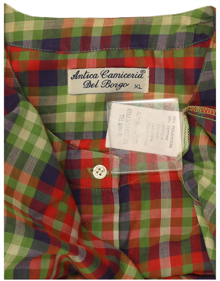 Camicia pullover da donna Antica Camiceria UK 18 XL a quadri multicolore