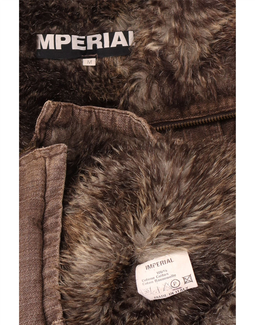 Giacca a vento bomber in shearling da uomo Imperial UK 38 Cotone marrone medio