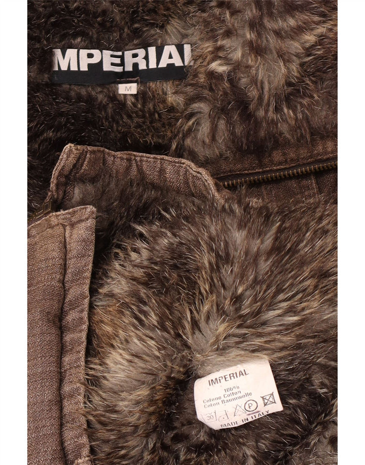 Giacca a vento bomber in shearling da uomo Imperial UK 38 Cotone marrone medio