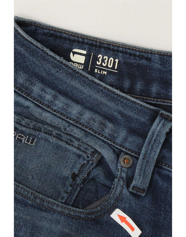 Jeans slim da uomo G-Star Raw 3301 W32 L34 cotone blu